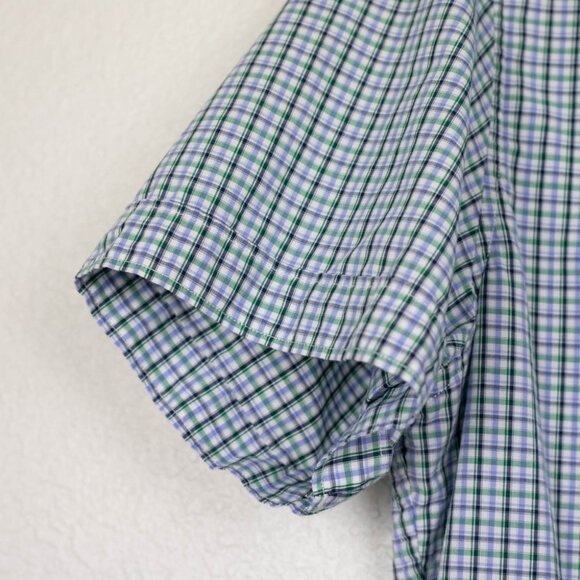 Banana Republic Men S Plaid Blue Green Emerald Cove Camden Fit Lightweight Shirt - Picture 3 of 4